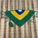 Cropped Top em Crochê Brasil Copa do Mundo Tendencia Modelo Triangulo