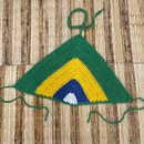 Cropped Top em Crochê Brasil Copa do Mundo Tendencia Modelo Triangulo