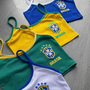 Kit 3 Croppeds Regata Brasil Feminino | Brasilcore