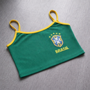 Kit 3 Cropped Regata Brasil Feminina Estampado Alta Qualidade Canelado