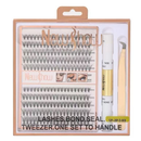 Kit Extensão de Cílios em Casa |Tufos Sem Nó 9–14mm | Volume Natural com Cola e Pinça
